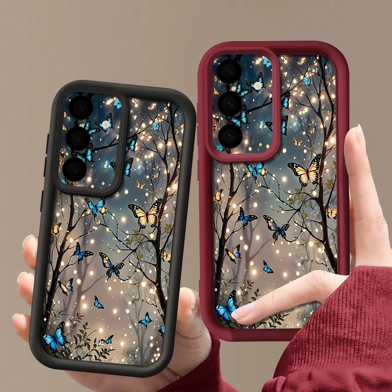 Glow In The Dark Butterfly Print Phone Case For Samsung Galaxy S26 S25 S24 S23 S21 Ultra S25 Edge S24 S25 FE S22 Plus Soft Cover - view 4
