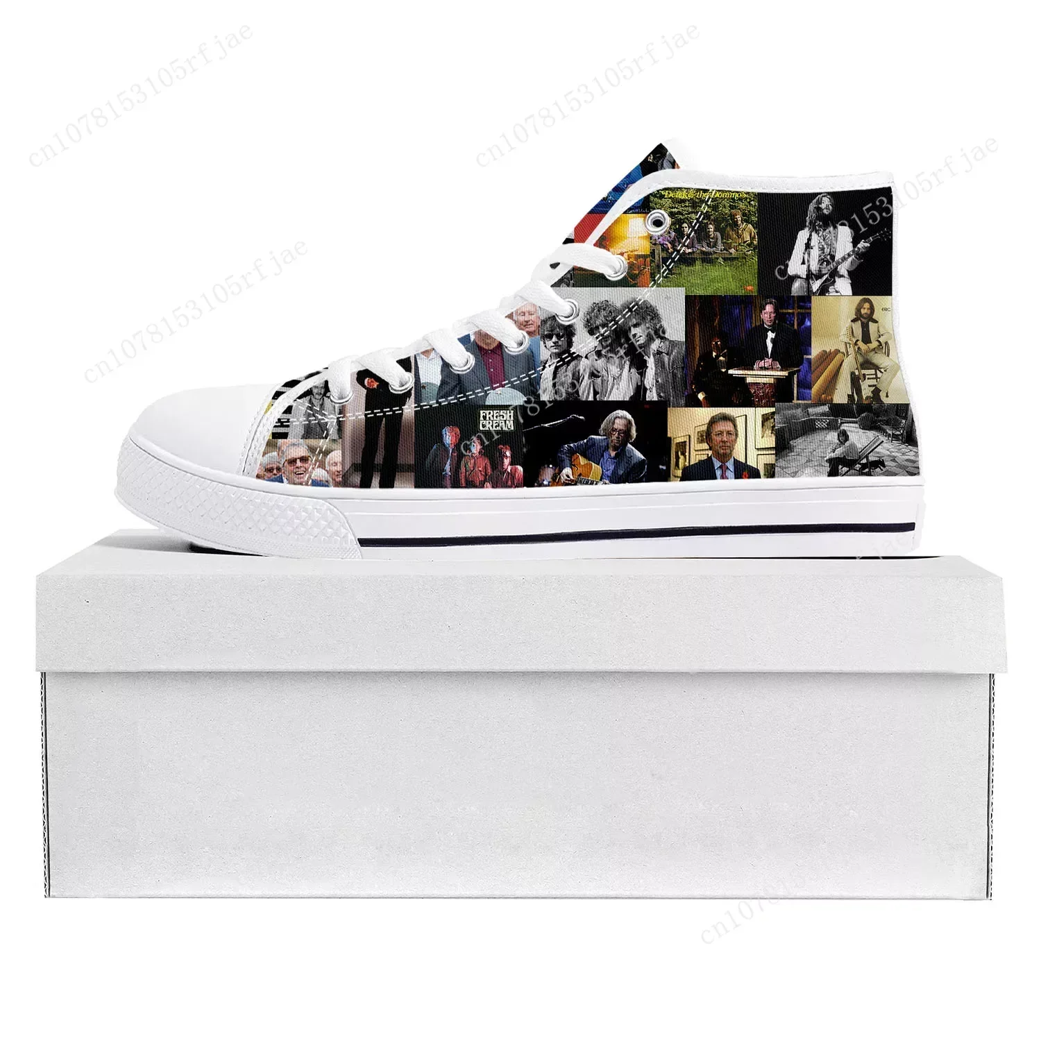 Eric Clapton Rock Musician Guitar High Top High Quality Sneakers Mens Womens Teenager Canvas Sneaker Couple Shoe Custom Shoe
