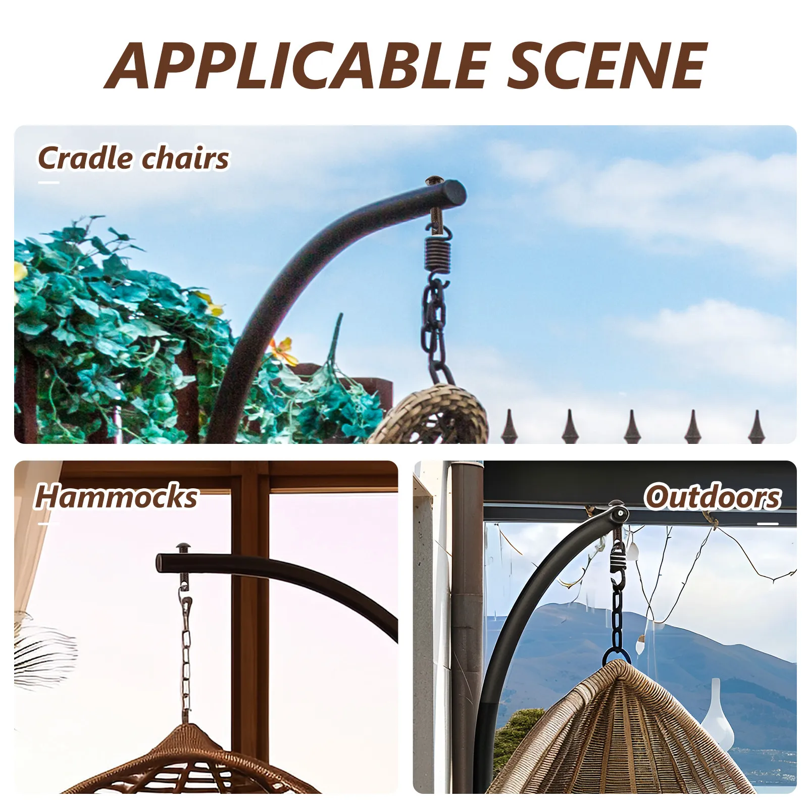 Sturdy Metal Swing Plug Pin Kit for Hammock Chairs Hanging Plants Punching Bags Garden Balcony Use Shock Absorbing Gentle