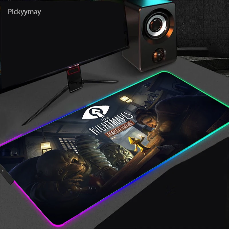 

Little Nightmares Large RGB Mouse Pad Anime Gaming Mousepad LED Gamer Accessories Laptop Carpet PC Desk Mat With Backlit Table