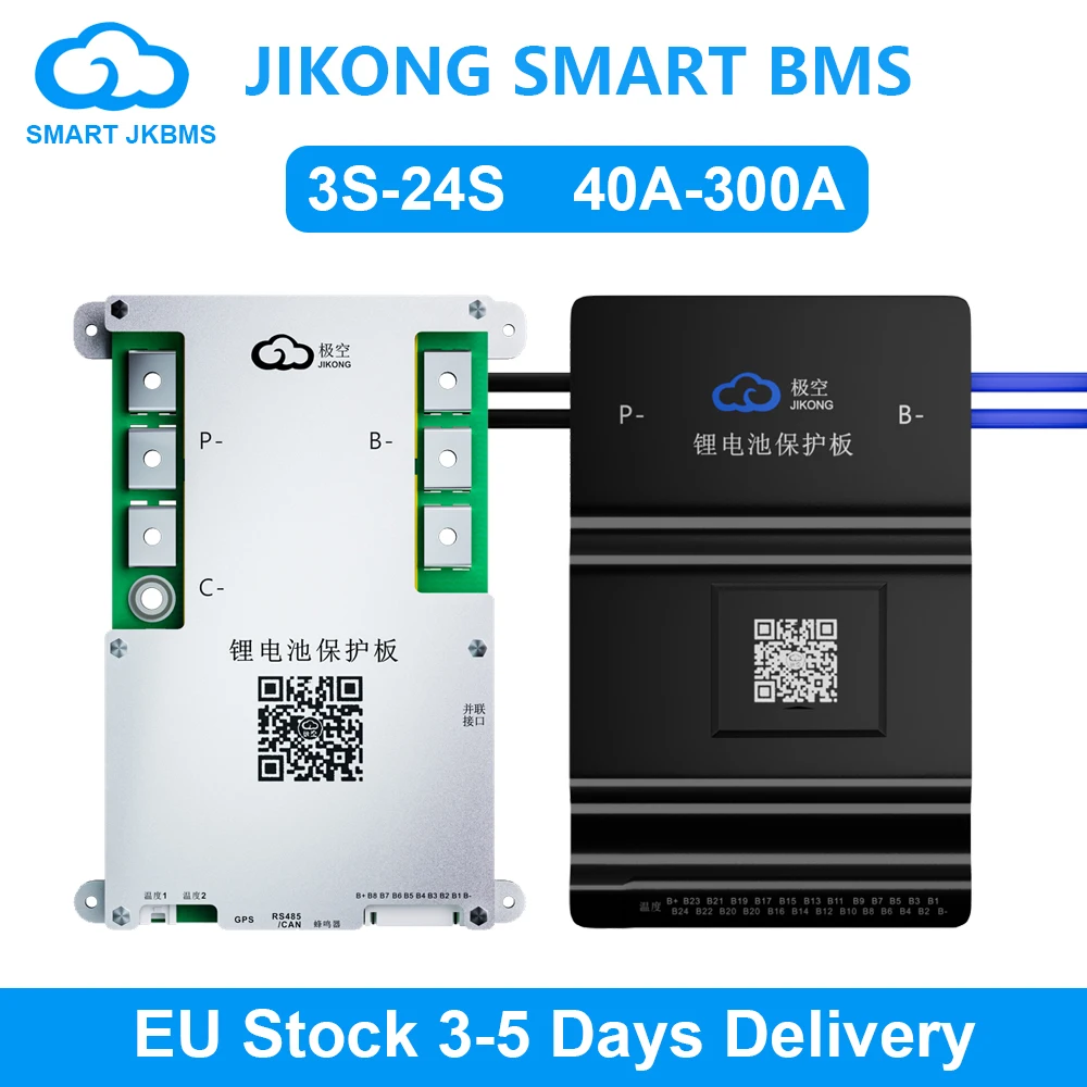 JKBMS LiFePo4-batería de ion de litio LTO, 0,4a ~ 2A, Balance activo 4S ~ 24S, ~ 200A 40A, corriente BT RS485 CAN JIKONG Smart BMS, almacén de Polonia