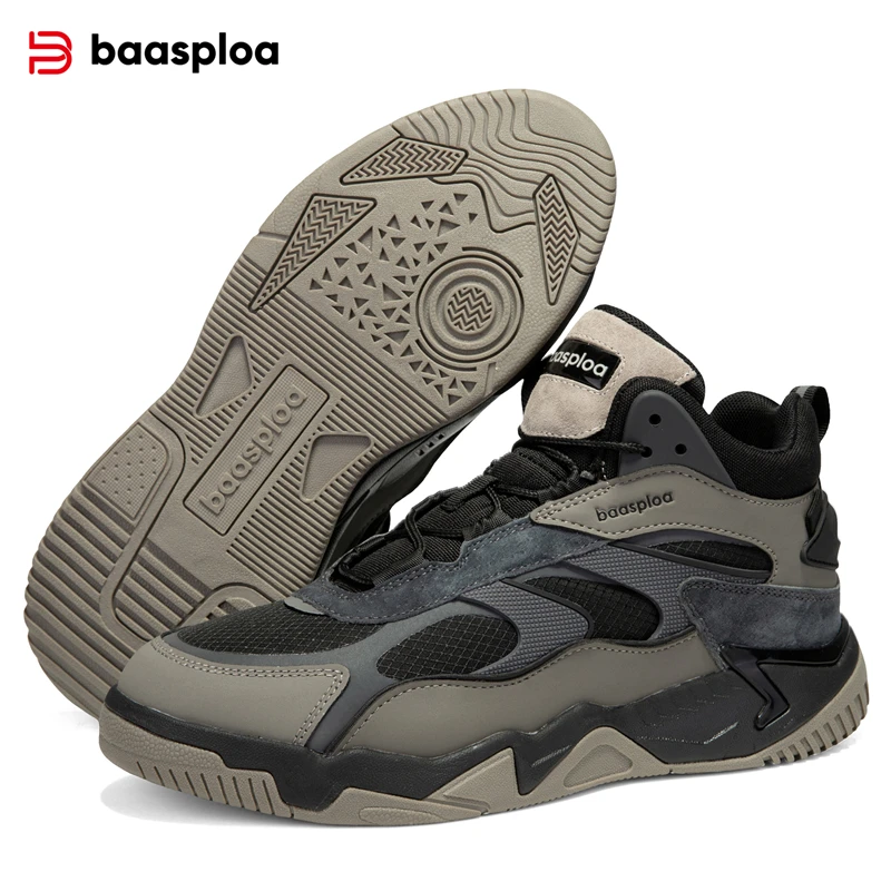 Baasploa novos homens tênis de inverno casual ao ar livre à prova dwaterproof água couro rendas até sapatos masculinos moda pelúcia quente antiderrapante sapatos esportivos