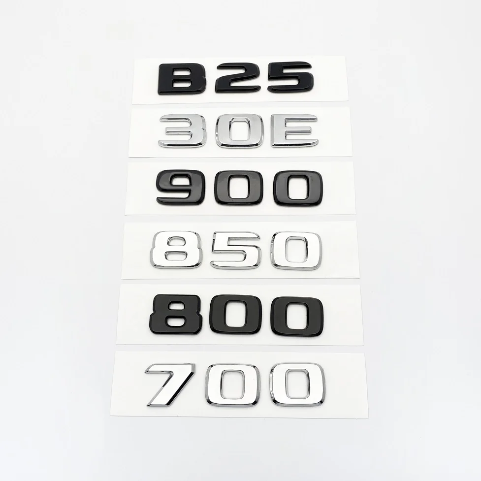 Black Silve Letters B25 30E 900 850 800 700 ABS Emblem for Mercedes Benz Brabus E W212 W213 Car Trunk Badge Logo Sticker