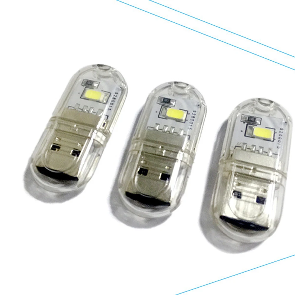 

6pcs USB Night Light Mini Lamp Size Portable Bulb Lamps Double Sided Ultra Thin Keychain Camping Christmas Gifts