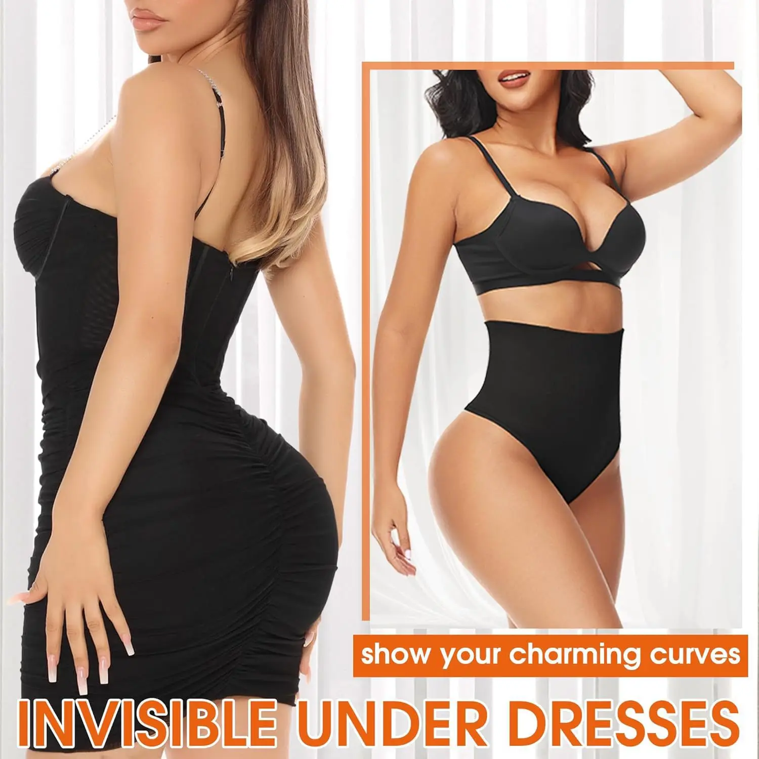 Ultra Thin Breathable Seamless lady Shapewear Thong Fishbone High Waist Panties Strong Tummy Control Hip Lifter Body Shaper
