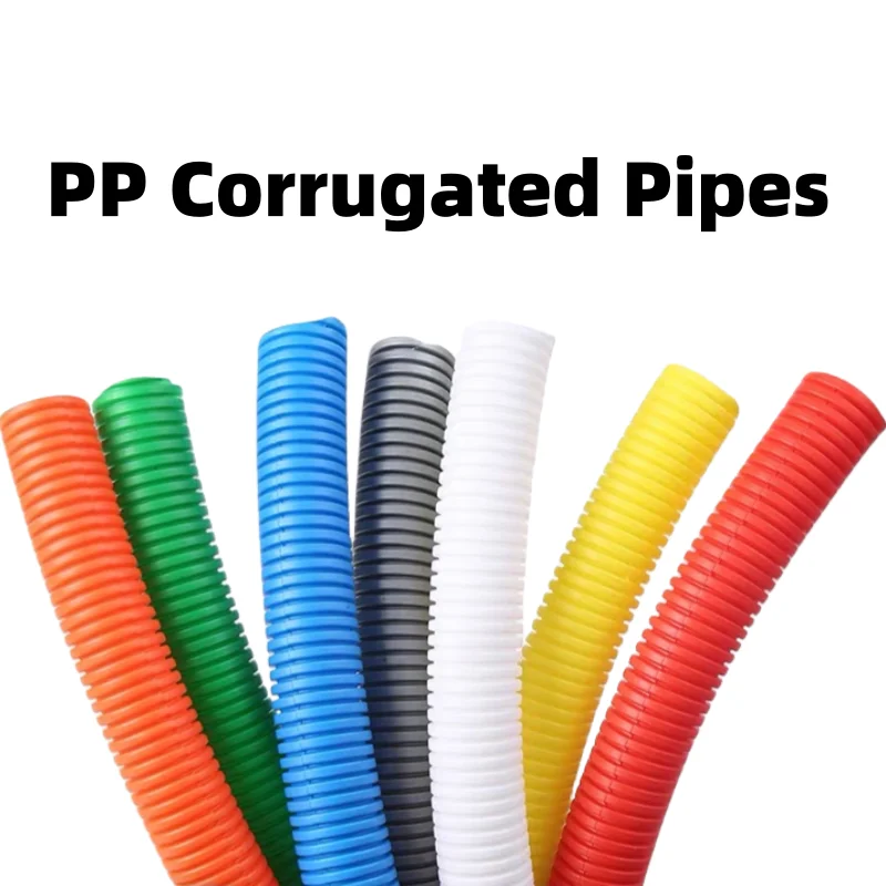 1/5M PP Insulated Corrugated Tube Auto Line Pipe Harness Wire Wrap Colorful Threading Plastic Split Wire Loom Protection Sleeve