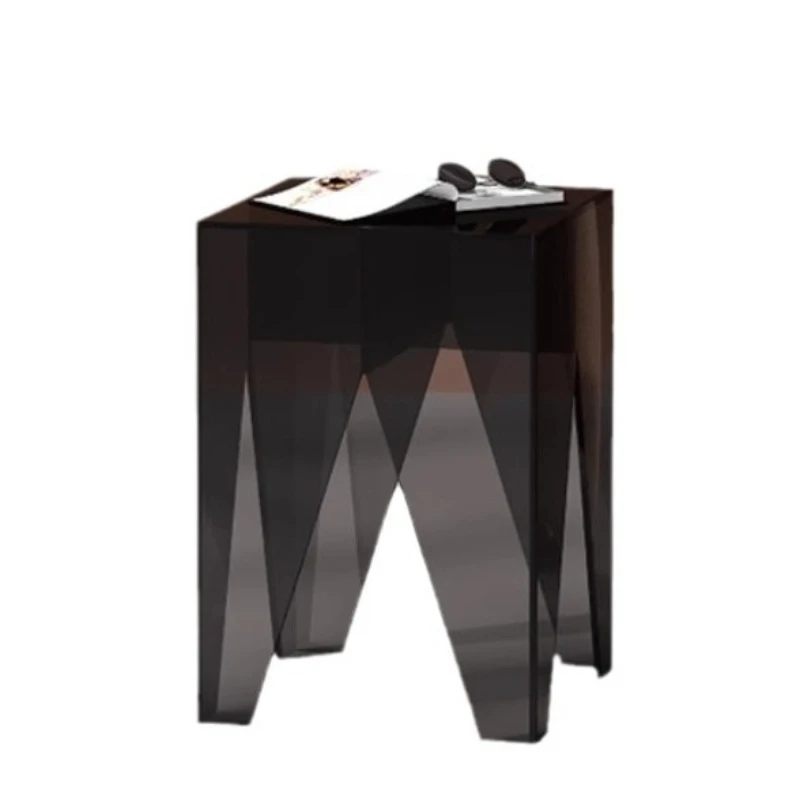 

Ins edge table, mobile small stool, square shaped creative acrylic bedside table, tea table, living room