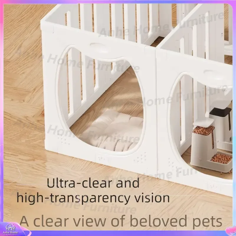 60cm DIY Pet Dog Fence Gate Indoor Portable Puppy Playpen Transparent Anti Escape Enclosure Panels Small Dogs Barrier