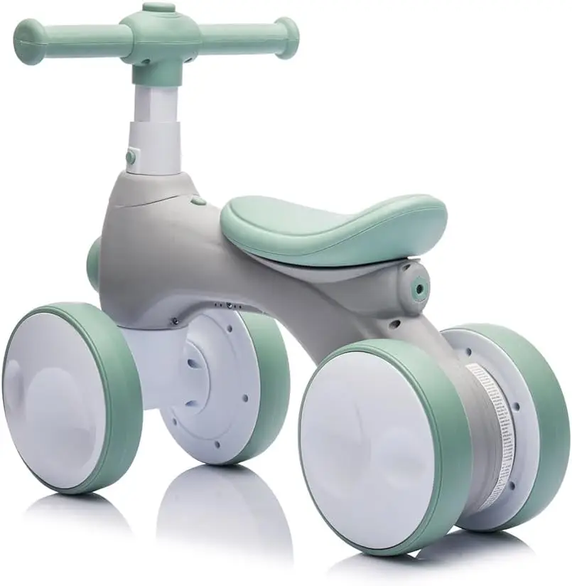 Vélo d'équilibre pour bébé de 1 an avec musique, lumières, machine à bulles, 4 roues, sans pédale, jouets pour tout-petits de 12 à 36 mois de naissance