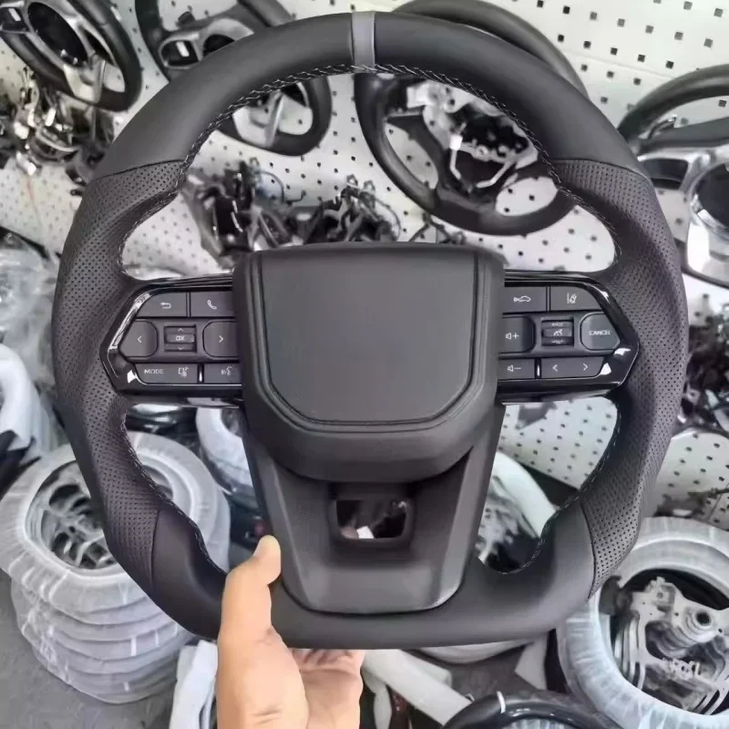 Leather carbon Steering WheelFor Toyota GR LC200 LC300 Prado 120 150 200 LC79 LC70 LC76 Hilux Yaris Supra A90 Corolla Prado 150