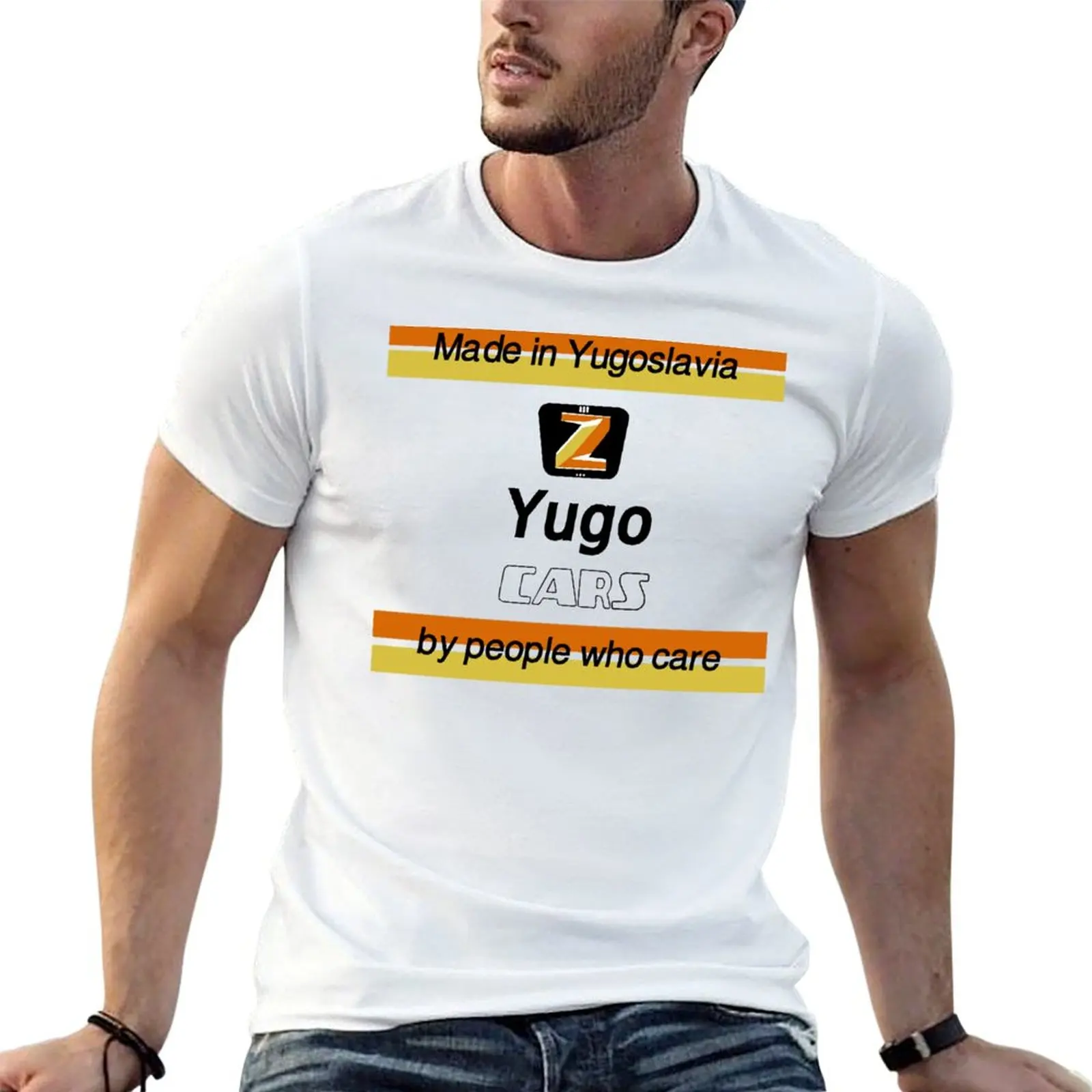 

Made in Yugoslvia by people who care' - Vintage 'Yugo Cars' mug design T-Shirt
