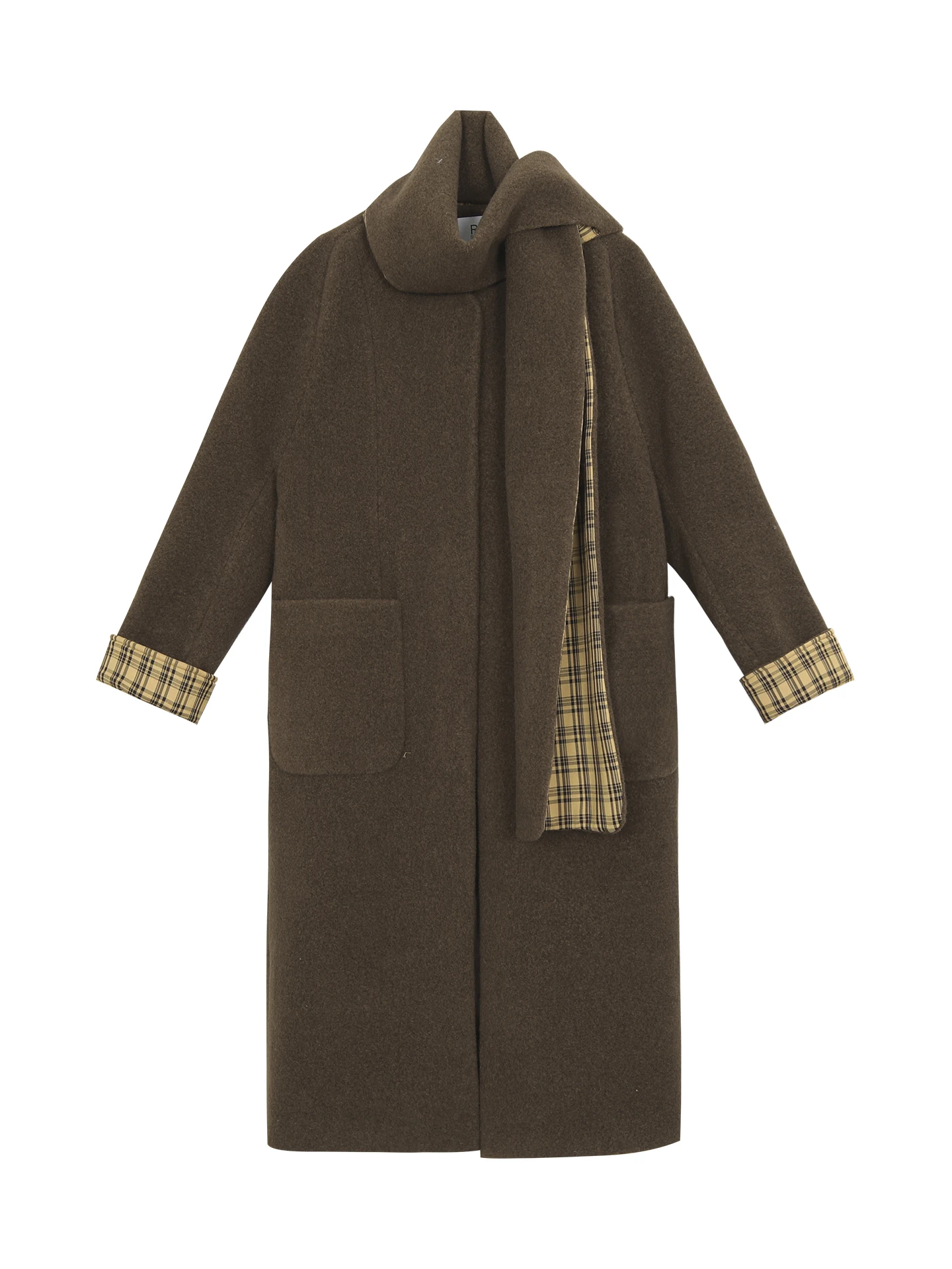 

Женское длинное пальто G Sle, новинка 2025 года, зимнее шерстяное коричневое высококачественное чувственное красивое длинное шерстяное пальто, прямая трубка для поездок на работу