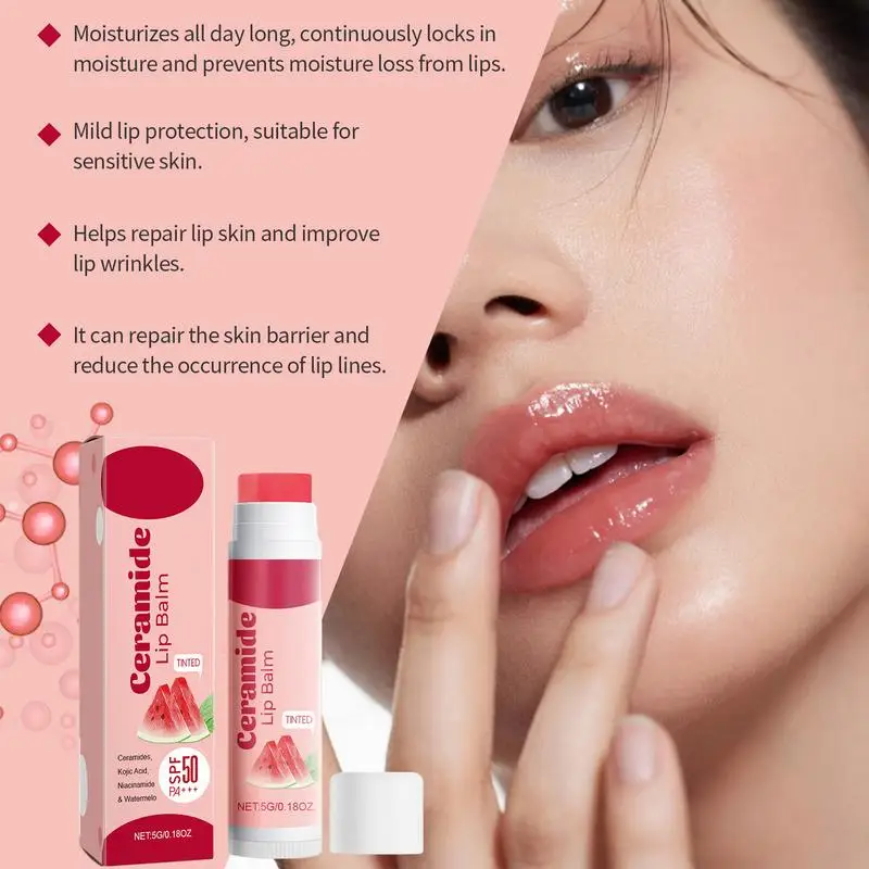 Tinted Lip Balm Long-Lasting Hydrating Lip Care Non-Irritating Lip Repair Stick Natural Color Lip Care Makeup  For Adults