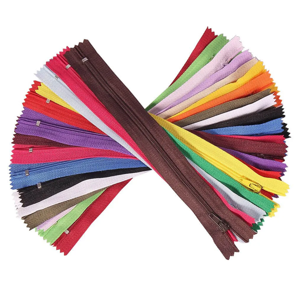 100Pcs 20/30 cm Nylon Zipper Pocket Pants Process Closed End Color Zipper DIY Handcraft Cloth Sewing Accessories For Clothing