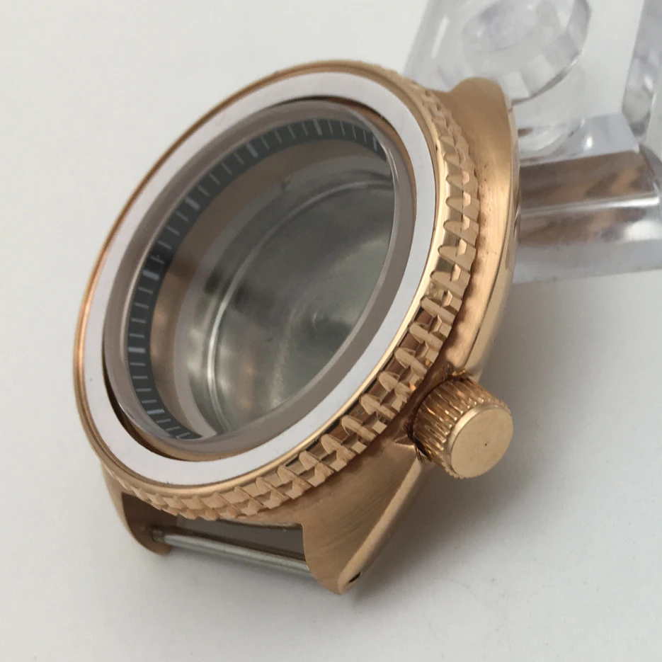 42mm Sapphire Glass case fits NH35A NH36A Sports Gold Waterproof Large Abalone shell