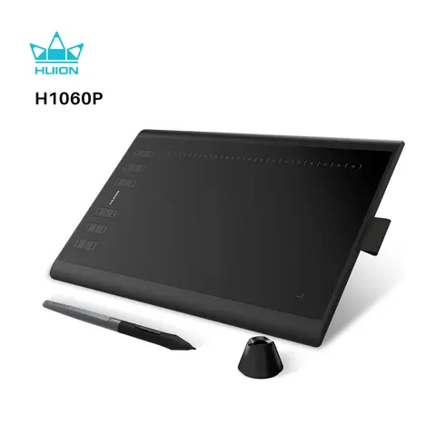 Bilashmart HUION Inspiroy H1060P Graphics Drawing Tablet with 8192 Pressure Sensitivity Battery-Free Stylus and 12 Customized Hot Keys, 10