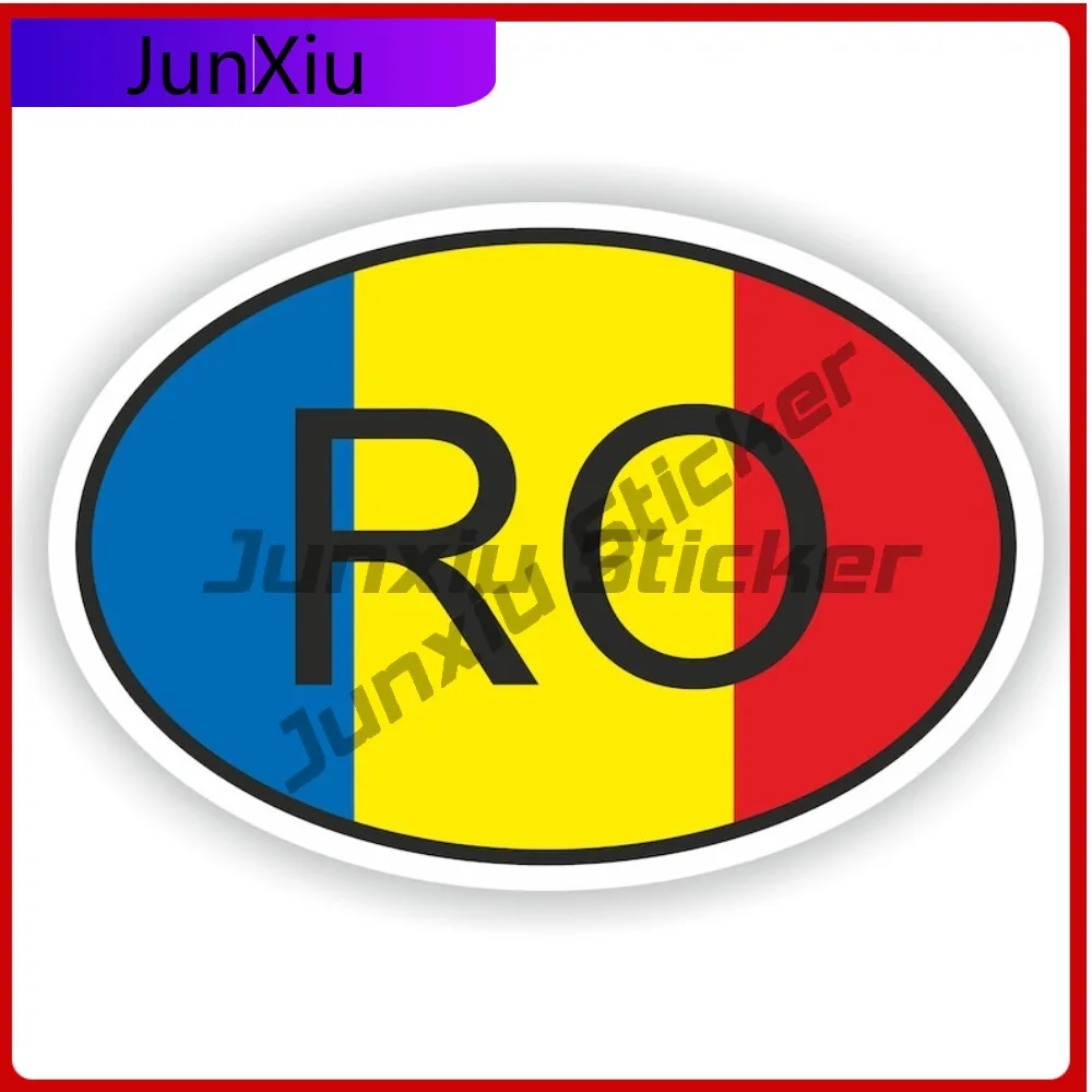 

Romania Oval Country Code Ro Flag National Emblem With White Border Vinyl Decals Decals Motorcycle Stickers Electric Yacht Water