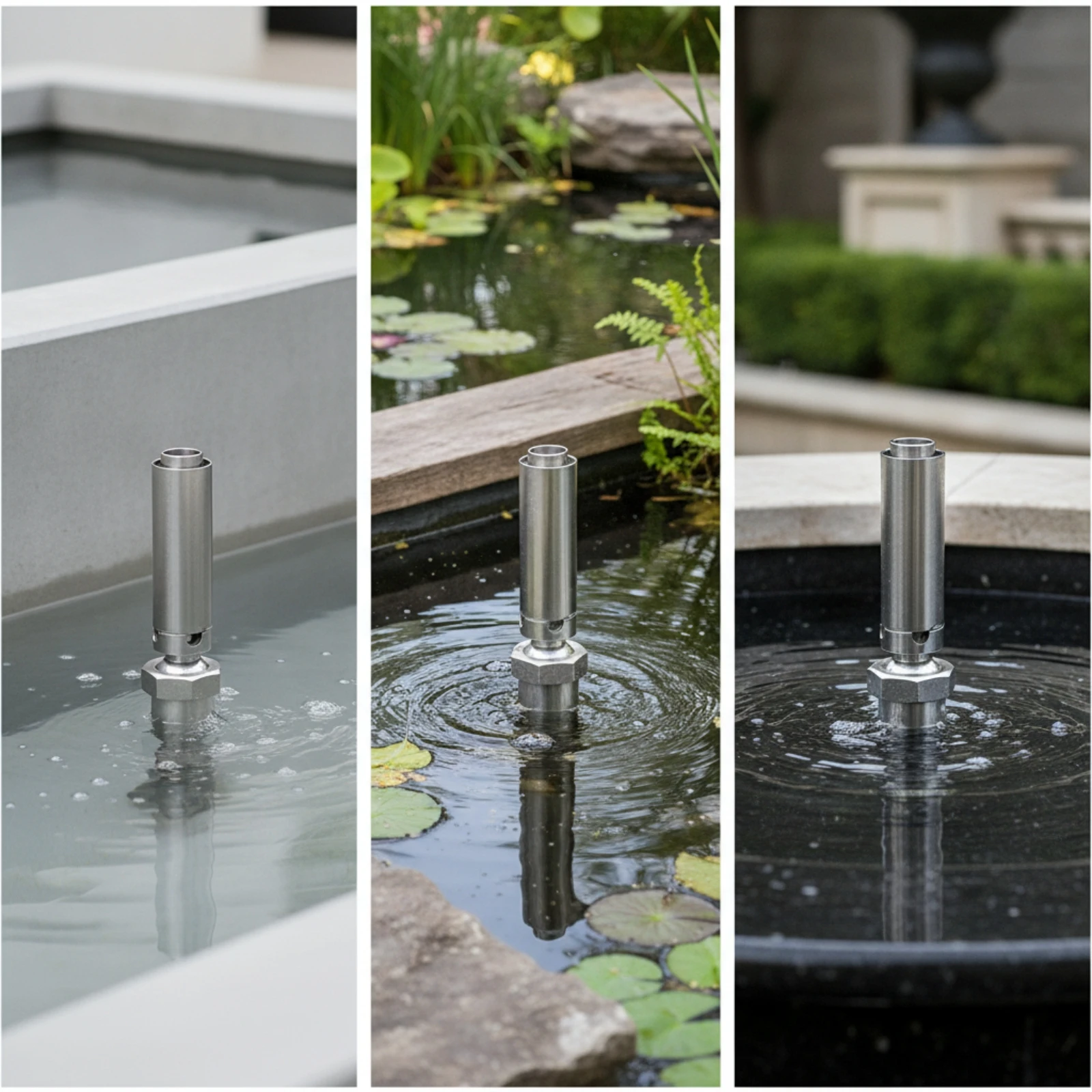 Aerating Fountain Nozzle Outdoor Fountain Nozzle with Threaded Connection Metal Compact for Landscapers, Ponds, Garden Fountains