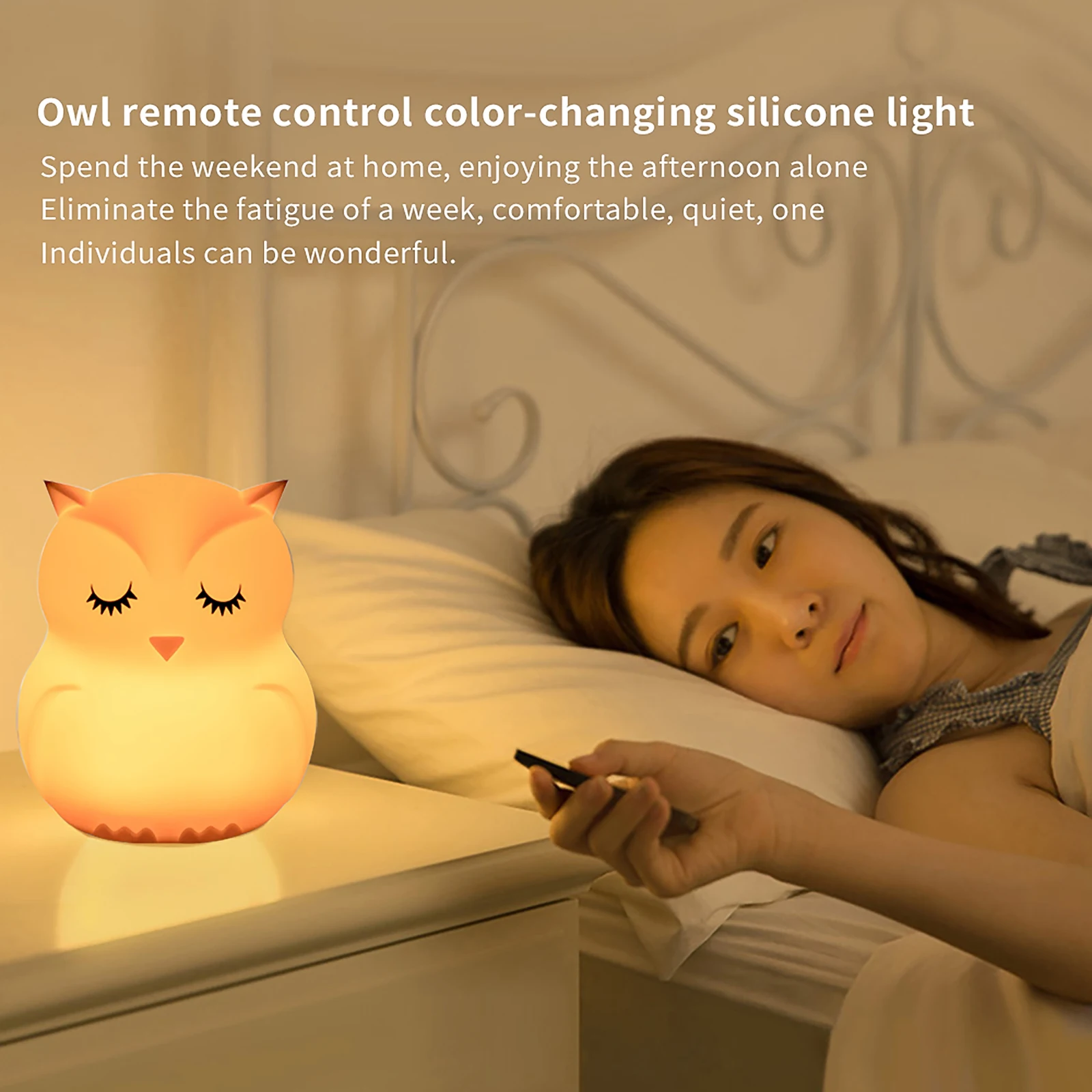 LED Night Light Remote Control Color Changing Silicone Lights Rechargeable Bedside Lamp For Children Baby Kid Christmas Decora