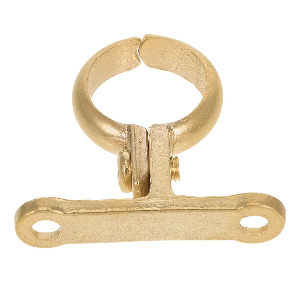 Brass Pipe Clamp Bright Yellow Heavy Duty Rigid Tube Holder Clips Fastening Bracket for Water Drainage Air Conditioning Pipes