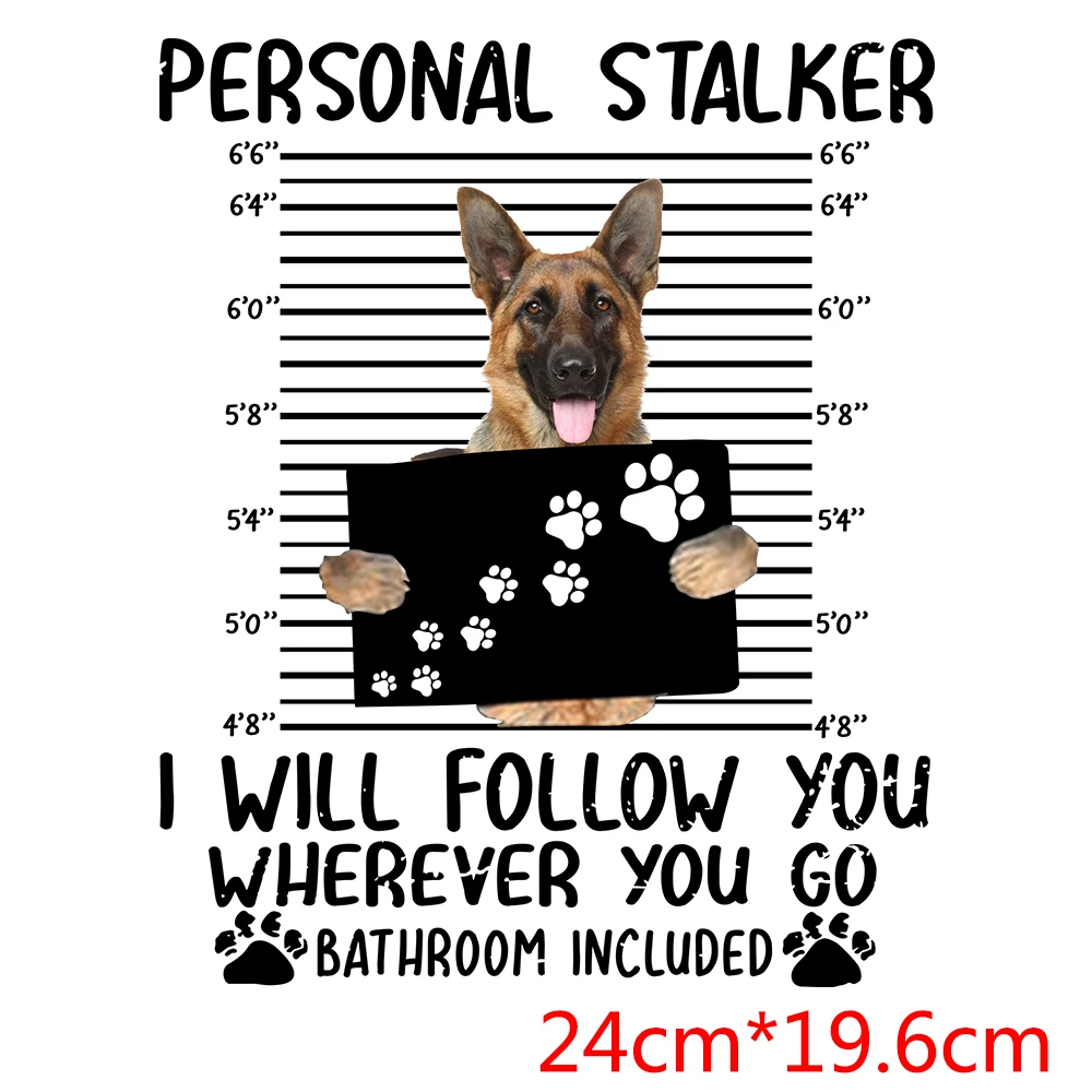 Dog-stalker patche termiczne naklejki transferowe śliczne łatki żelazko na transfery na odzież naklejki transferowe na tkaniny aplikacje