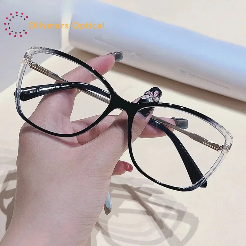 

Оправа для очков Ollymurs Cat Eye, женская, TR90, с гибкими дужками и пружинными шарнирами, модная, цветная, оптическая оправа для женщин