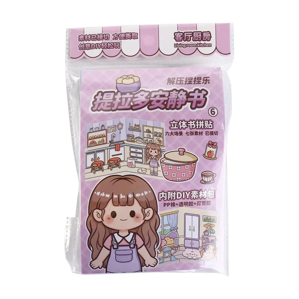 Hand Ledger Kawaii Pinch musik senyap buku stiker kertas buku Telado sibuk buku kartun Anime Girls