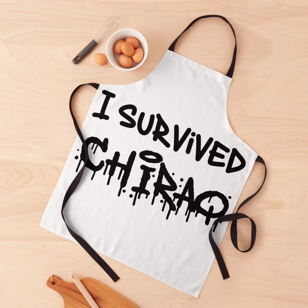 

I Survived Chiraq Chicago Illinois Survivor Apron Waterproof Kitchen Woman For Woman painting Chef Uniform Apron