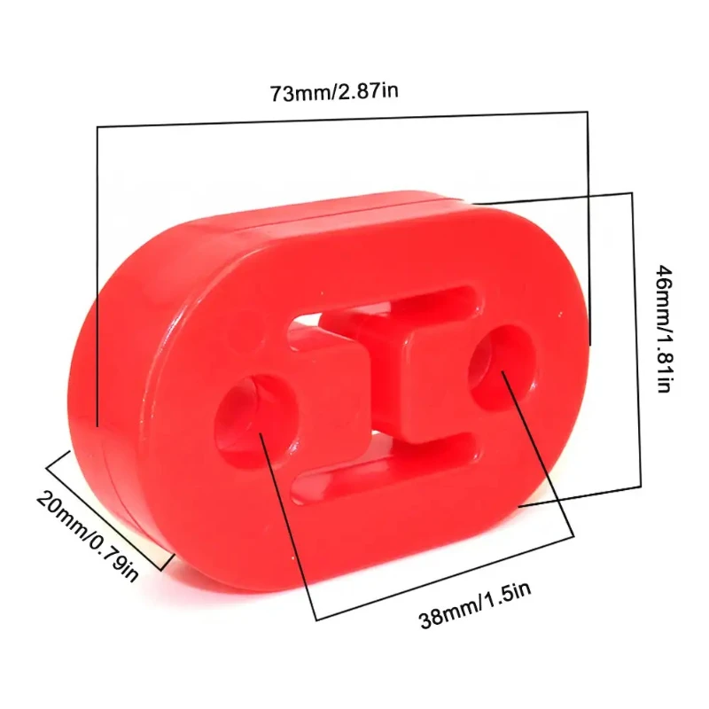 Universal Two-Hole Exhaust Pipe Mount Bracket Absorber Hanging Glue Lifting Lug Modification Plus Long Muffler Support Shock
