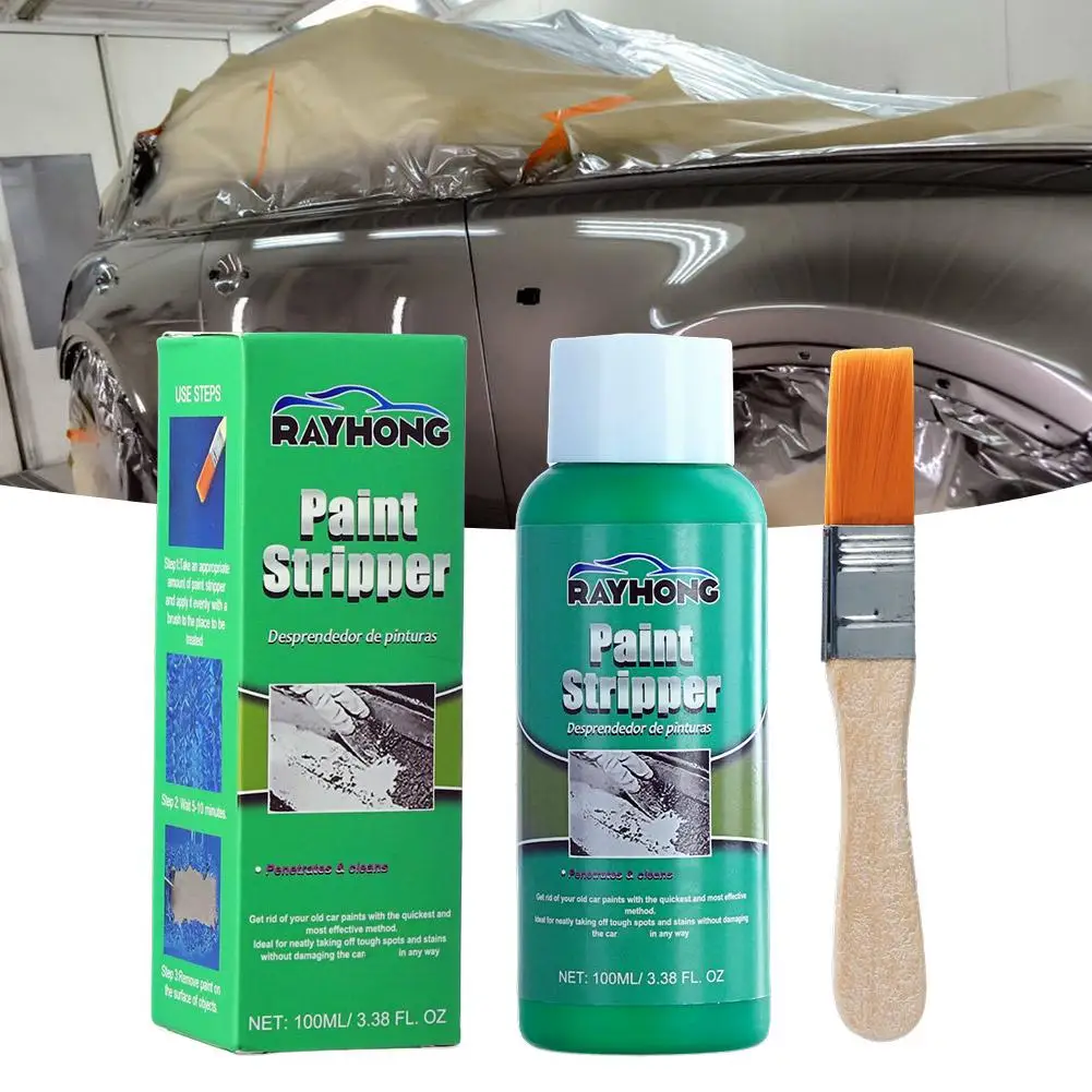 100ml Car Wheel Paint Remover With Brush Non-trace Paint Scraping Cleaning Clean Metal Surface Paint Peeling Effective Care O1D2