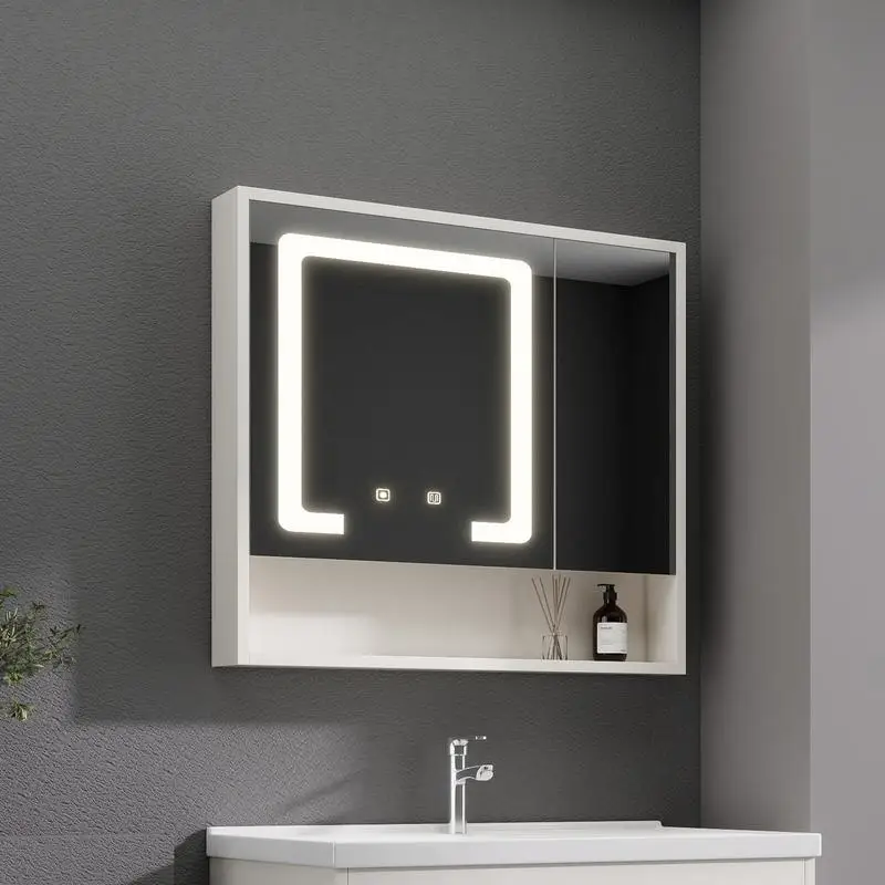 

Алюминиевое зеркало для аптечки размером 28 x 32 дюйма со светодиодной подсветкой и защитой от запотевания, устойчивое к ржавчине, простота установки — идеально подходит для 32