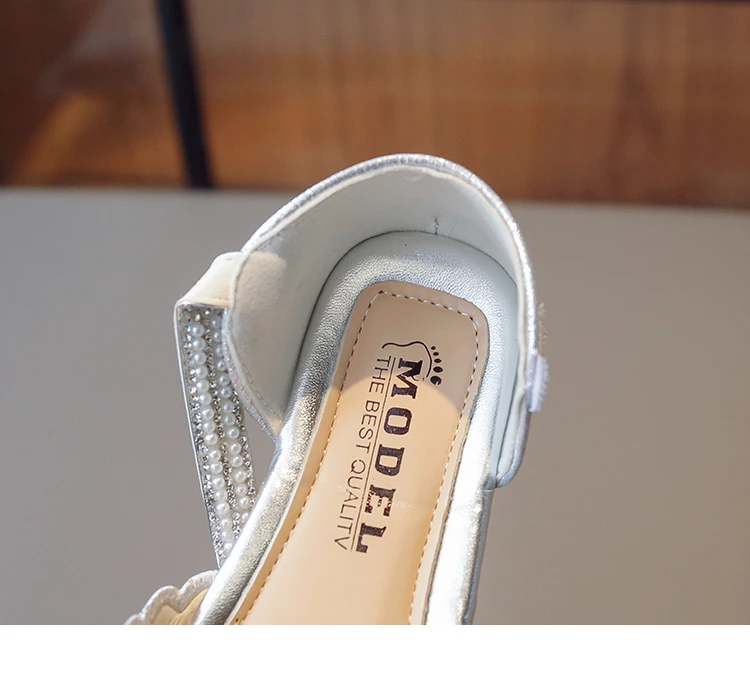 Mädchen Halb Sandalen Kinder Hohl Strass Schuhe für Party Hochzeit Sommer Frühling Kinder Bedeckte Zehen Prinzessin Schuhe Chic 2023 – Detail 16
