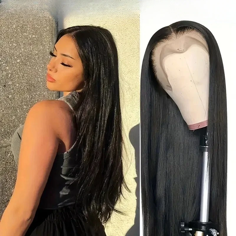 Rosabeauty 40 Inch 13x4 Straight Lace Front Wig 100% Human Hair 13X6 Frontal 5X5 Glueless Ready to Wear Wigs 250% For Women