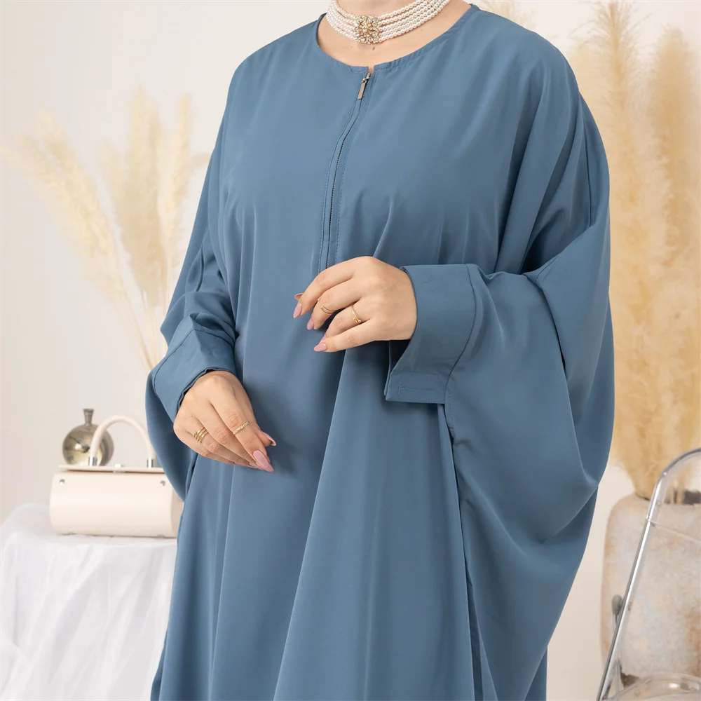 

Ramadan Khimar Women Prayer Garment Muslim Abaya Dress Batwing Sleeve Dubai Turkey Islam Arab Clothes Robe Eid Jalabiya Djellaba