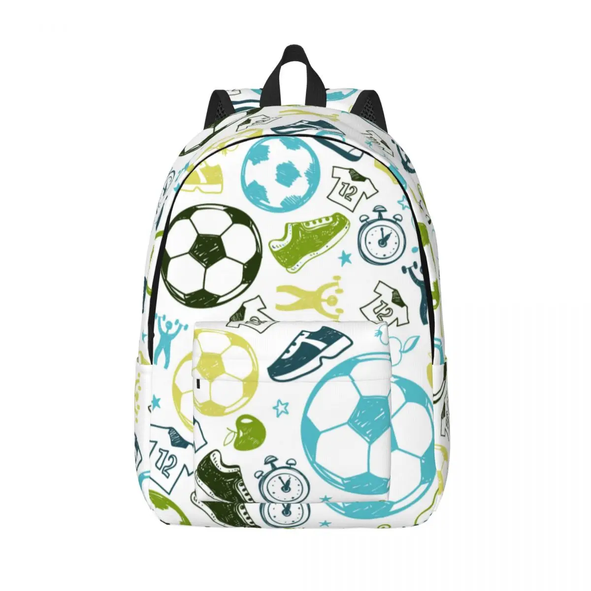 Soccer Sport Pattern Football Canvas Backpack for Women Men College School Students Bookbag Fits 15 Inch Laptop Bags