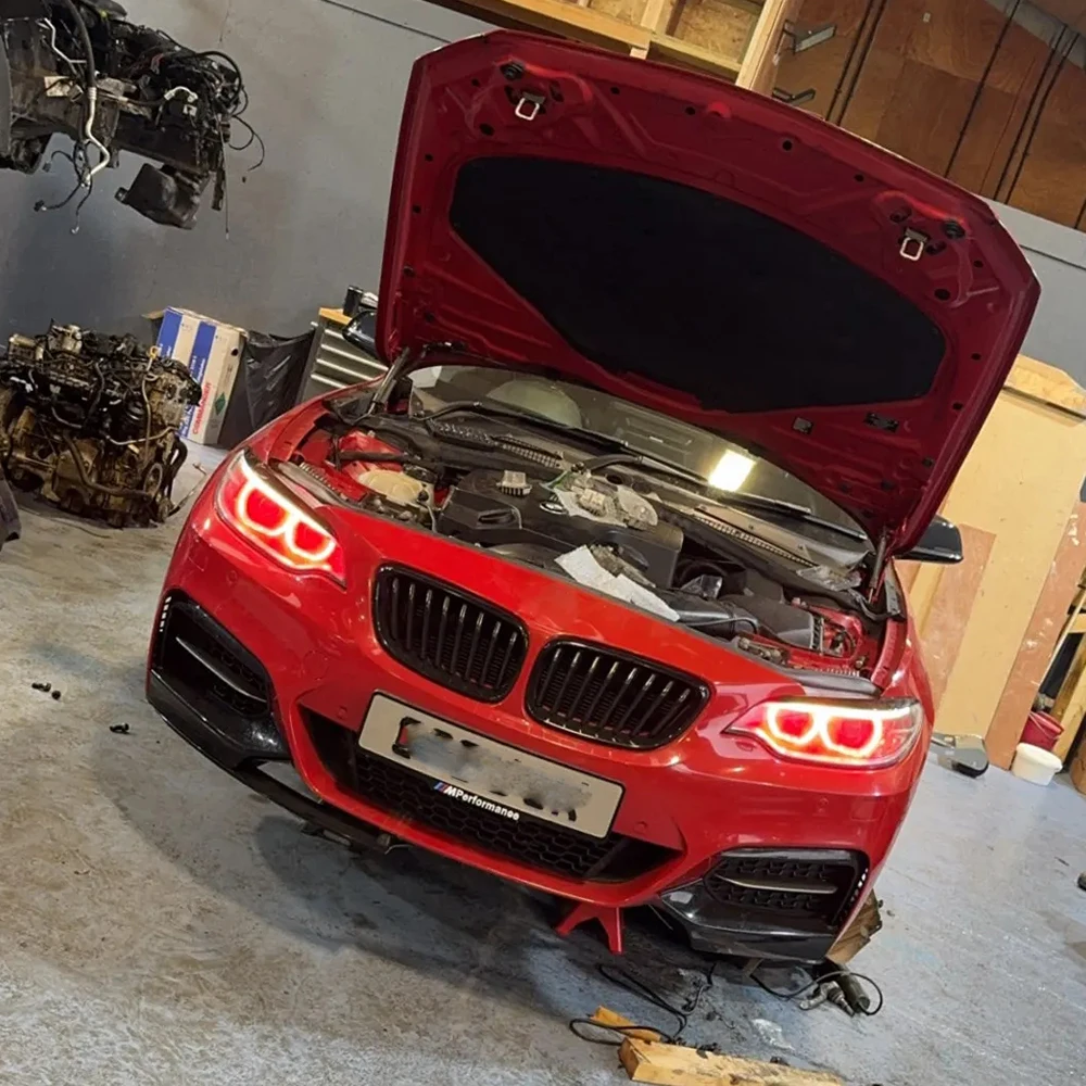 노란색 DRL 천사 눈 2014-2017 BMW 2 시리즈 M2 F87 F22 F23 크세논 헤드 라이트 주간 러닝 라이트 블루 레드 7388923 7388924