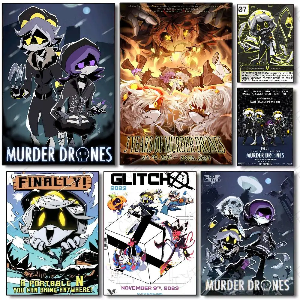 Sci-Fi Horror M-Murder Drones-MT Game Poster Art painting poster with prints Home bedroom living room decoration gift