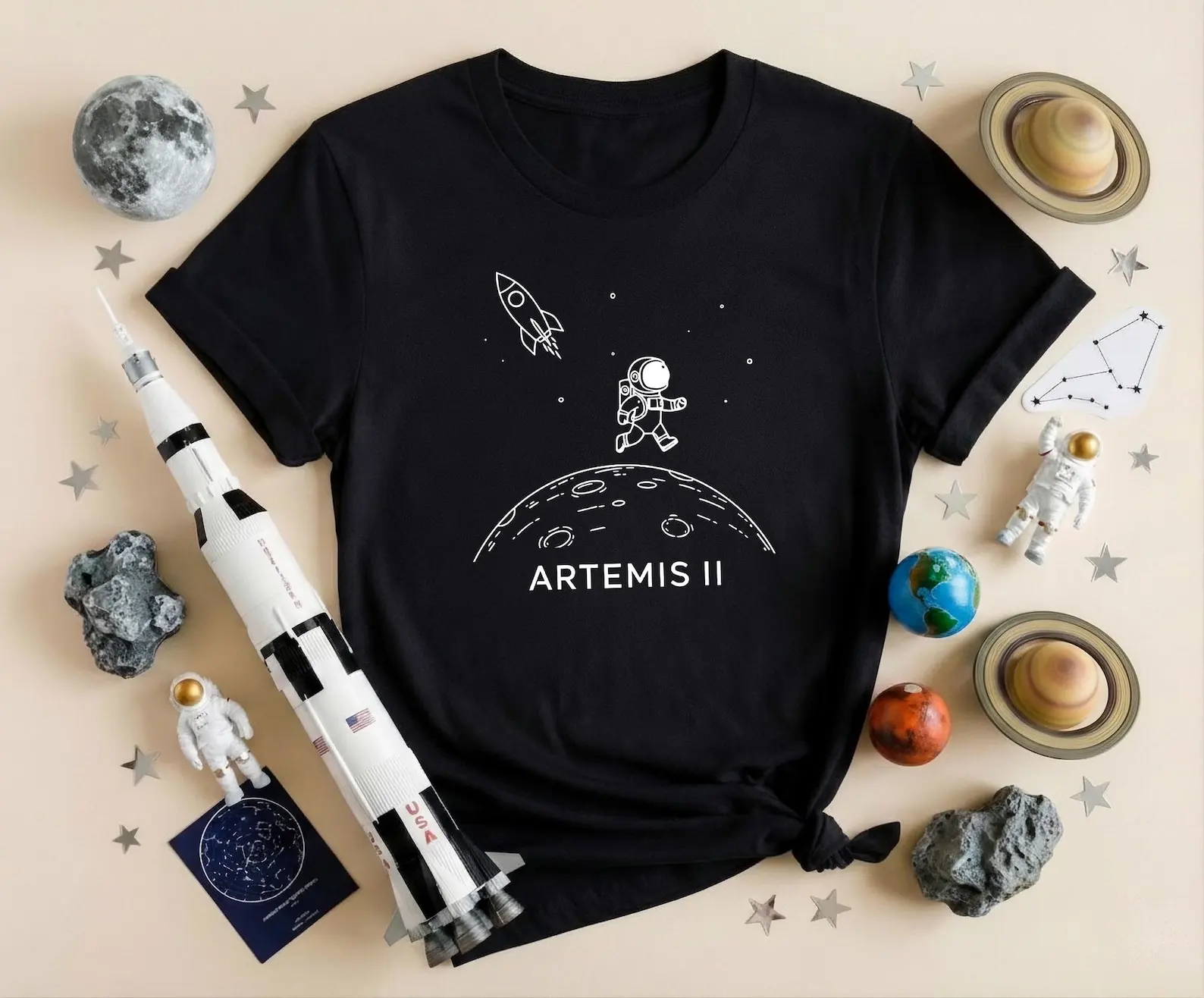 Artemis II Astronaut Moon Landing Shirt Space Mission Tee,Lunar Exploration Tshirt, Astronomy Fans,Artemis 2 T-Shirt