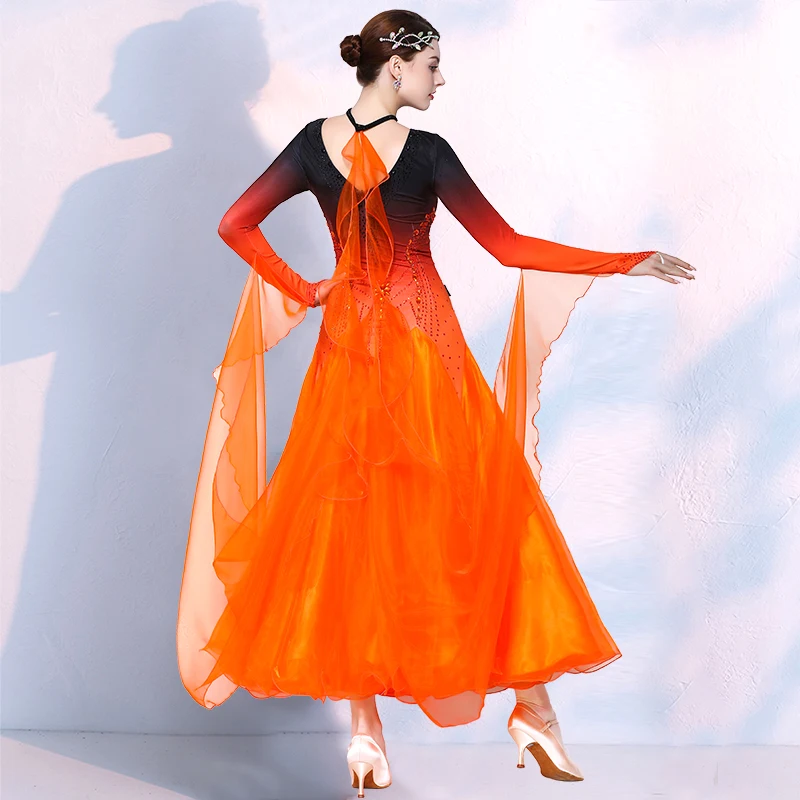 맞춤형 여성 모던 댄스 드레스 왈츠 볼룸 댄스 그랜드 스커트 공연 대회 의상