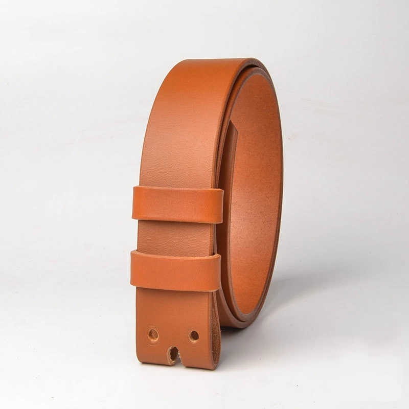 3.4cm Wide Headless Belt Strip Top Layer Cowhide Pin Buckle Leather Belt