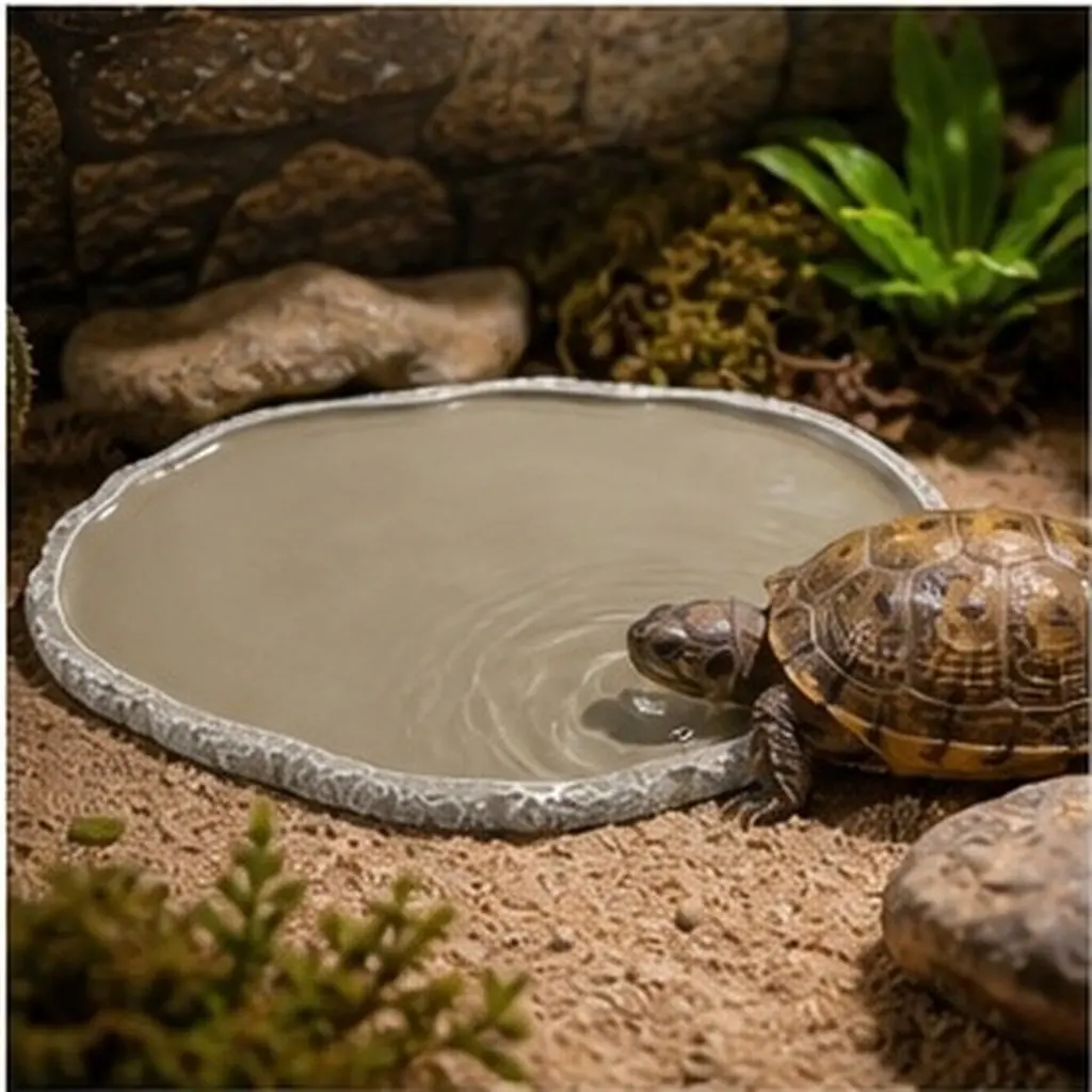 Sturdy Resin Reptile Feeding Plate Safe Non-Toxic for Turtle Gecko Snake Frog Lizard Terrapin Scorpion Easy Clean Anti-Spill