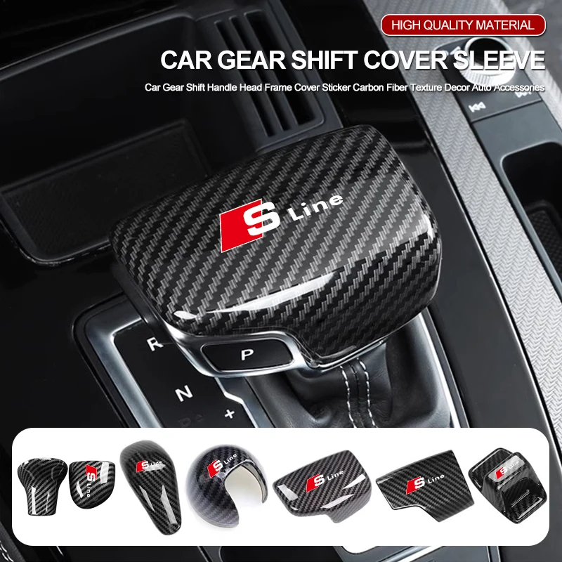 ألياف الكربون سيارة رافعة تحول غطاء ملصق اكسسوارات الديكور لأودي سلاين A3 A4 A5 A6 A7 A8 Q3 Q5 Q7 A8L S6 S7 S3 Q2L Q5L #1