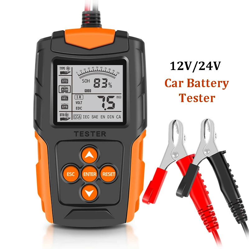 Narzędzie diagnostyczne do samochodów dla Tester baterii wyświetlacza cyfrowego 12V/24V narzędzie testowe analizator cyfrowy Tester pomiaru CCA IR