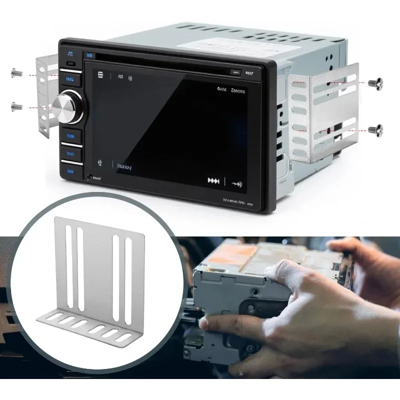 Double Din Car Radio Installation HD Kit with MP5 Holder Support Bracket for 2 Din Car Stereo Replacement Units Auto Audio Parts view 4