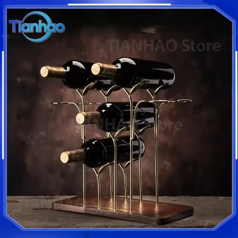 Hardwood Bordeaux Column Electroplated Shelving Stand for Chic Deluxe Vessel Storing for Polished Reception Areas