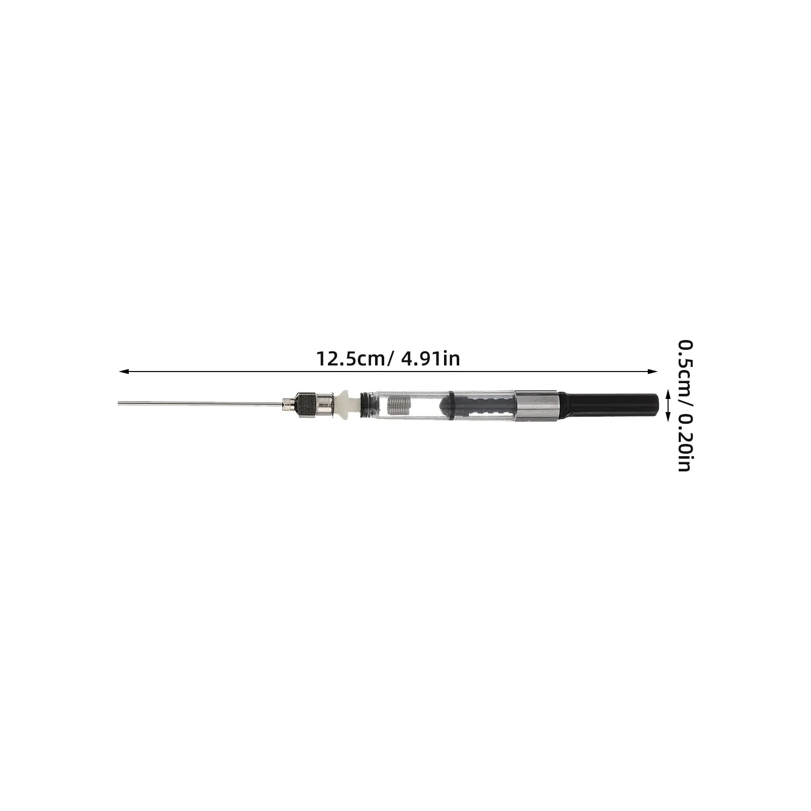 15Pcs Fountain Pen Ink Syringe Filler Screw in Silver 3.4mm Bore Diameter Converter Ink Refill Tool Reusable Precise Dosing
