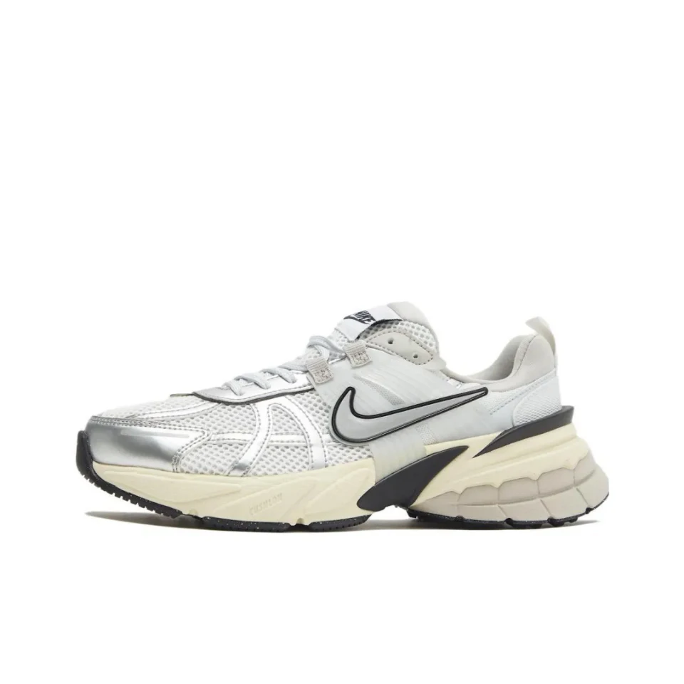 Original Nike V2K Run Runtekk 'Summit White Metallic Silver' Men and Women's Running Shoes Breathable Unisex Sneakers