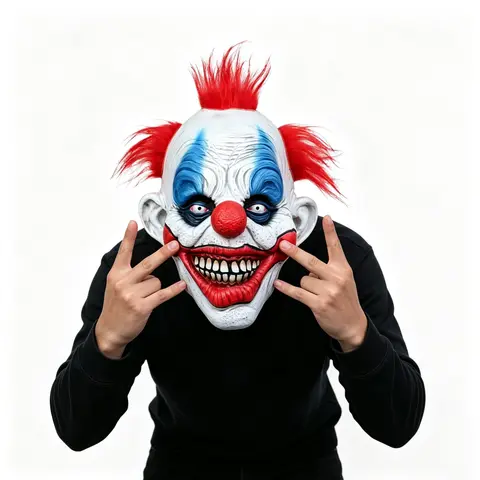 Adult Halloween Clown Mask Latex Face Cover Clown Cosplay Costume Accessory for Party Decoration