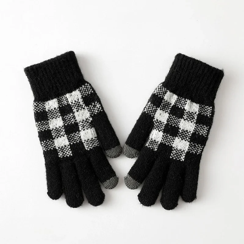 New Winter Gloves Outdoor Knitted Men's and Women's Bicycles  Touch Screen  Student Cold-proof and Warm Gloves