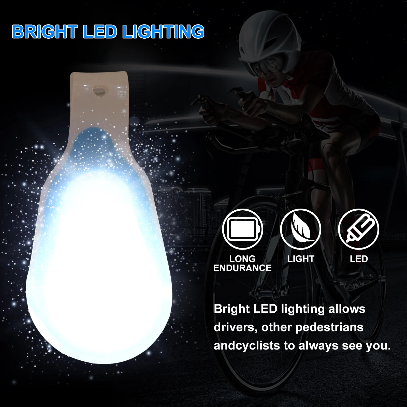 

2 Pcs Backpack Light Clip Lights Safety Running Portable Durable LED Silica Gel for Nighttime